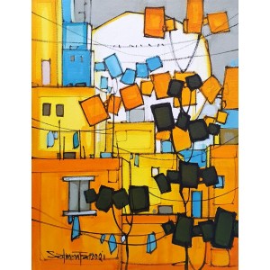 Salman Farooqi, 12 x 16 Inch, Acrylic on Canvas, Cityscape Painting, AC-SF-548